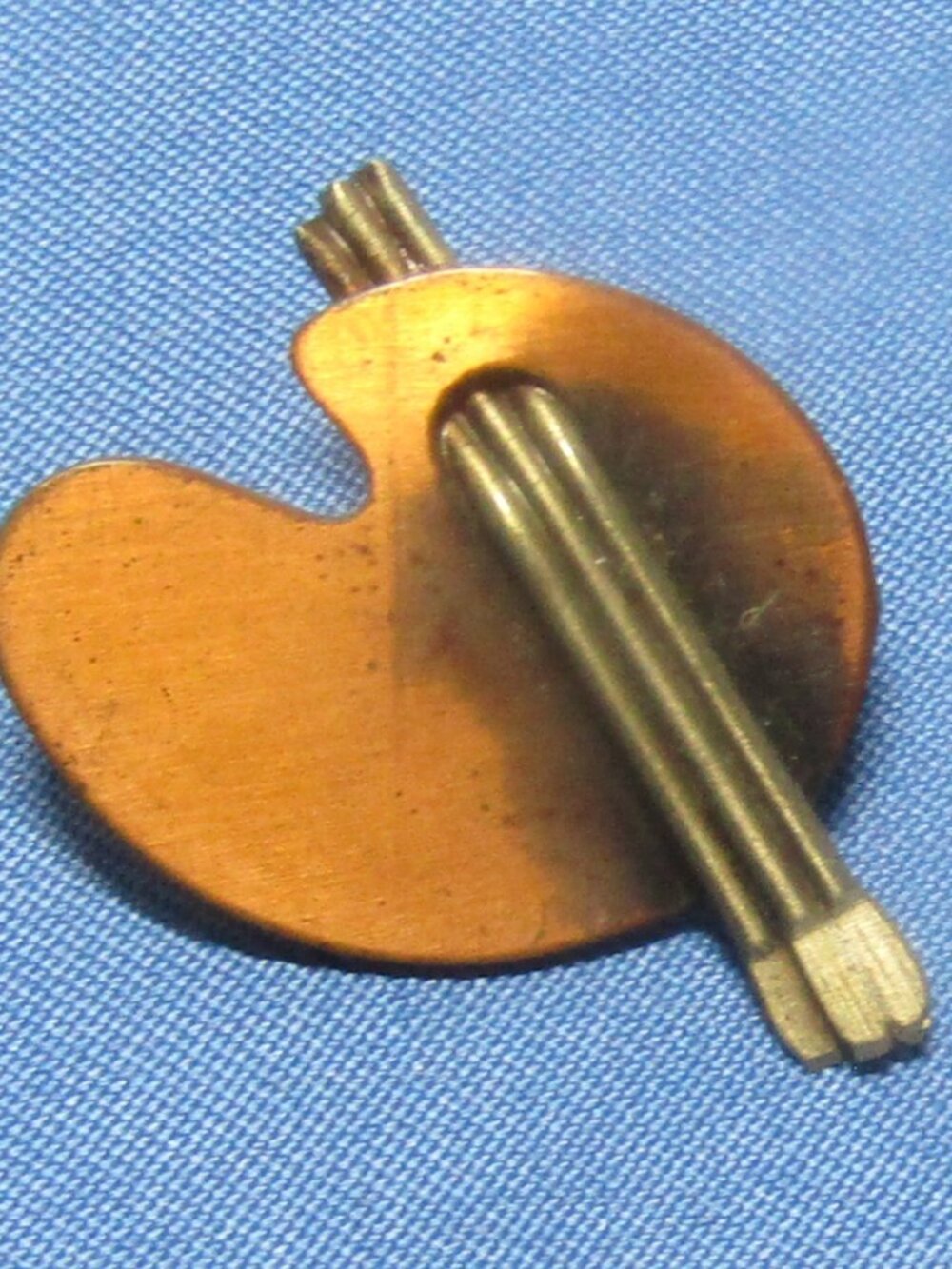 vintage handcrafted copper artist pallet pin 1"